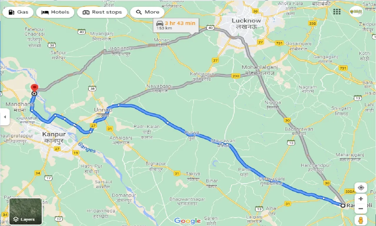 raebareli-to-bithoor-one-way
