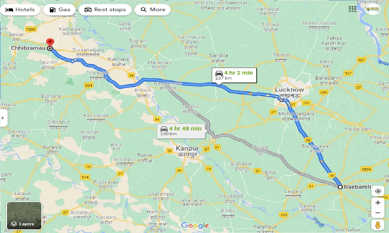 raebareli-to-chhibramau-taxi