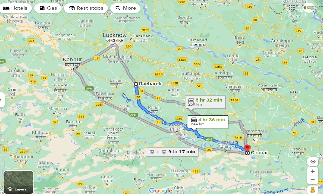 raebareli-to-chunar-taxi