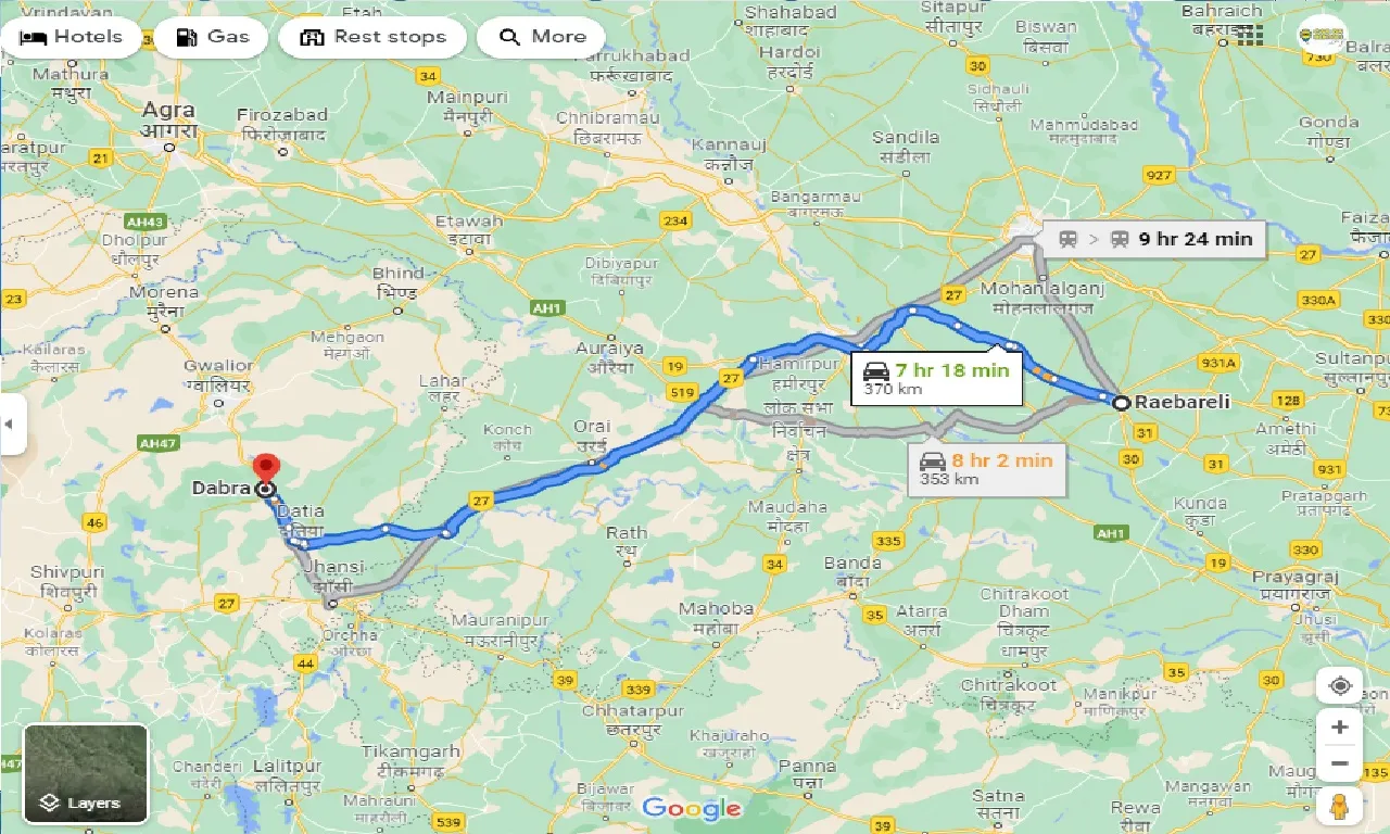 raebareli-to-dabra-taxi