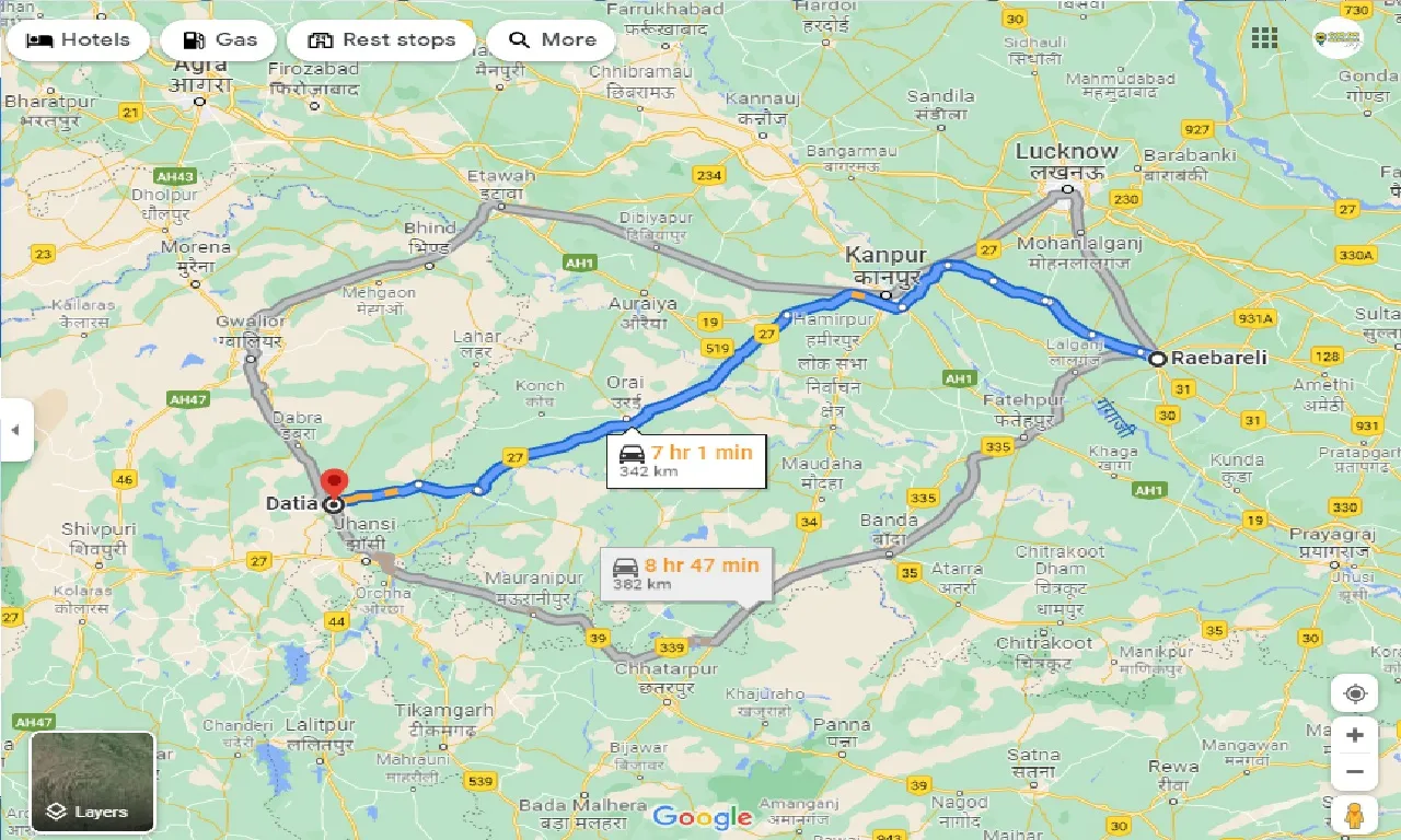 raebareli-to-datia-one-way