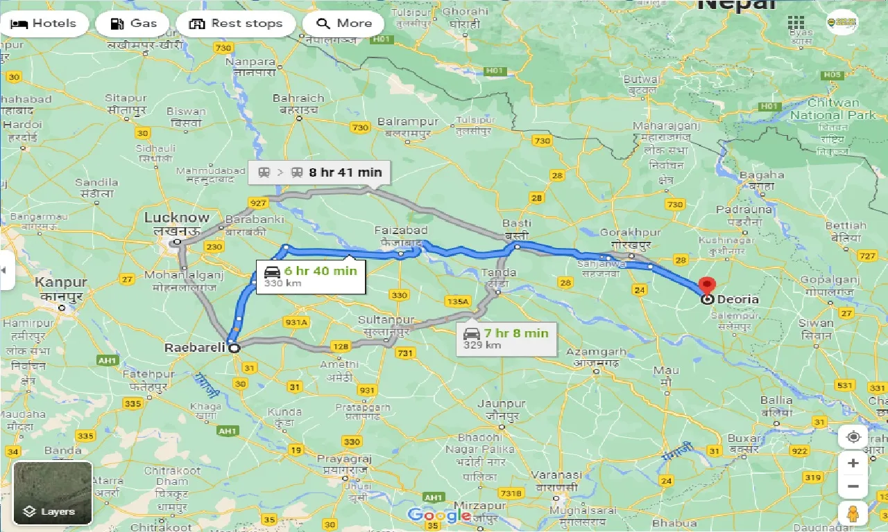 raebareli-to-deoria-one-way