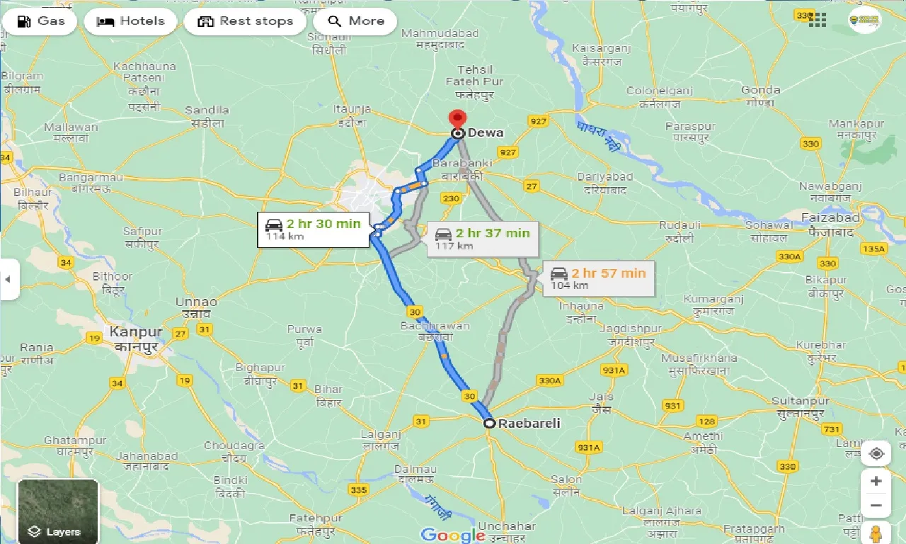 raebareli-to-dewa-one-way