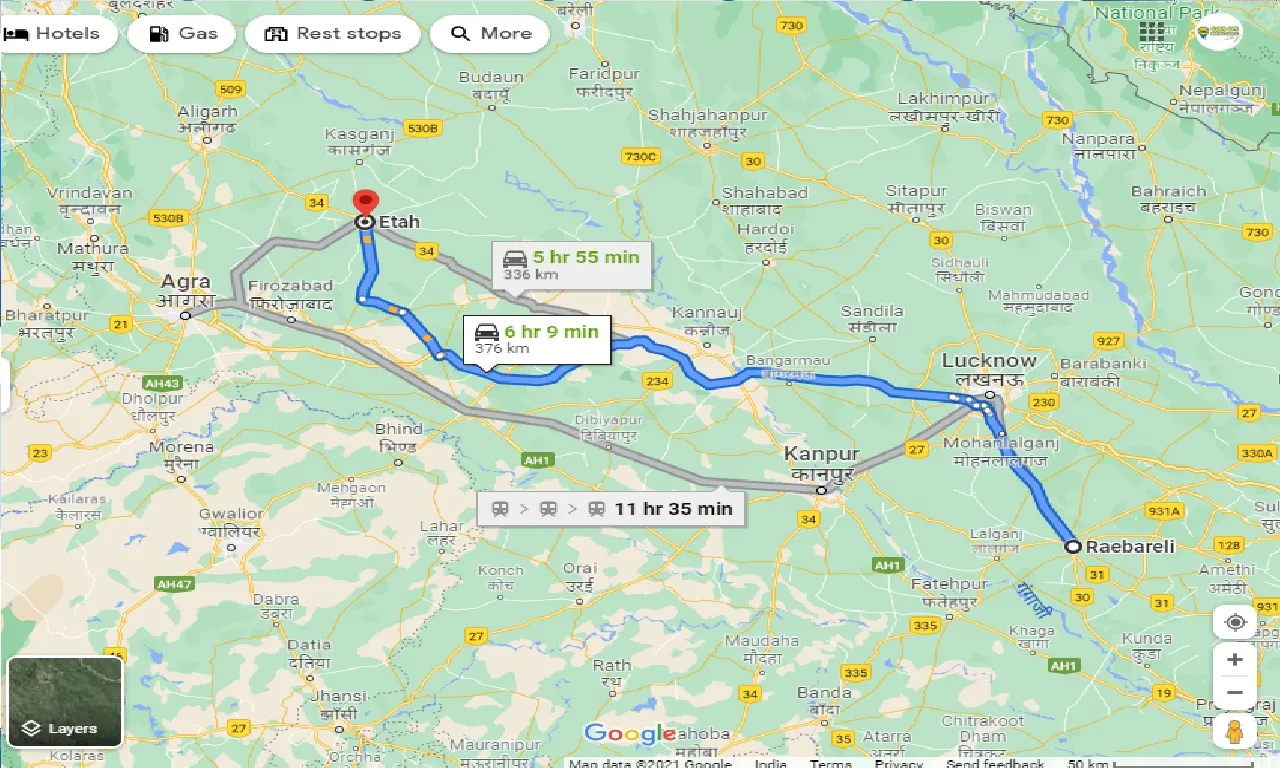 raebareli-to-etah-taxi