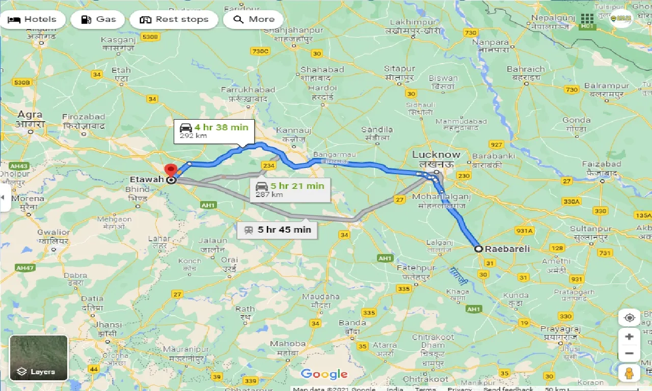 raebareli-to-etawah-taxi