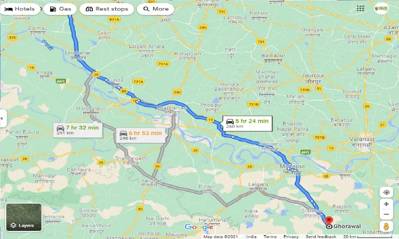 raebareli-to-ghorawal-one-way
