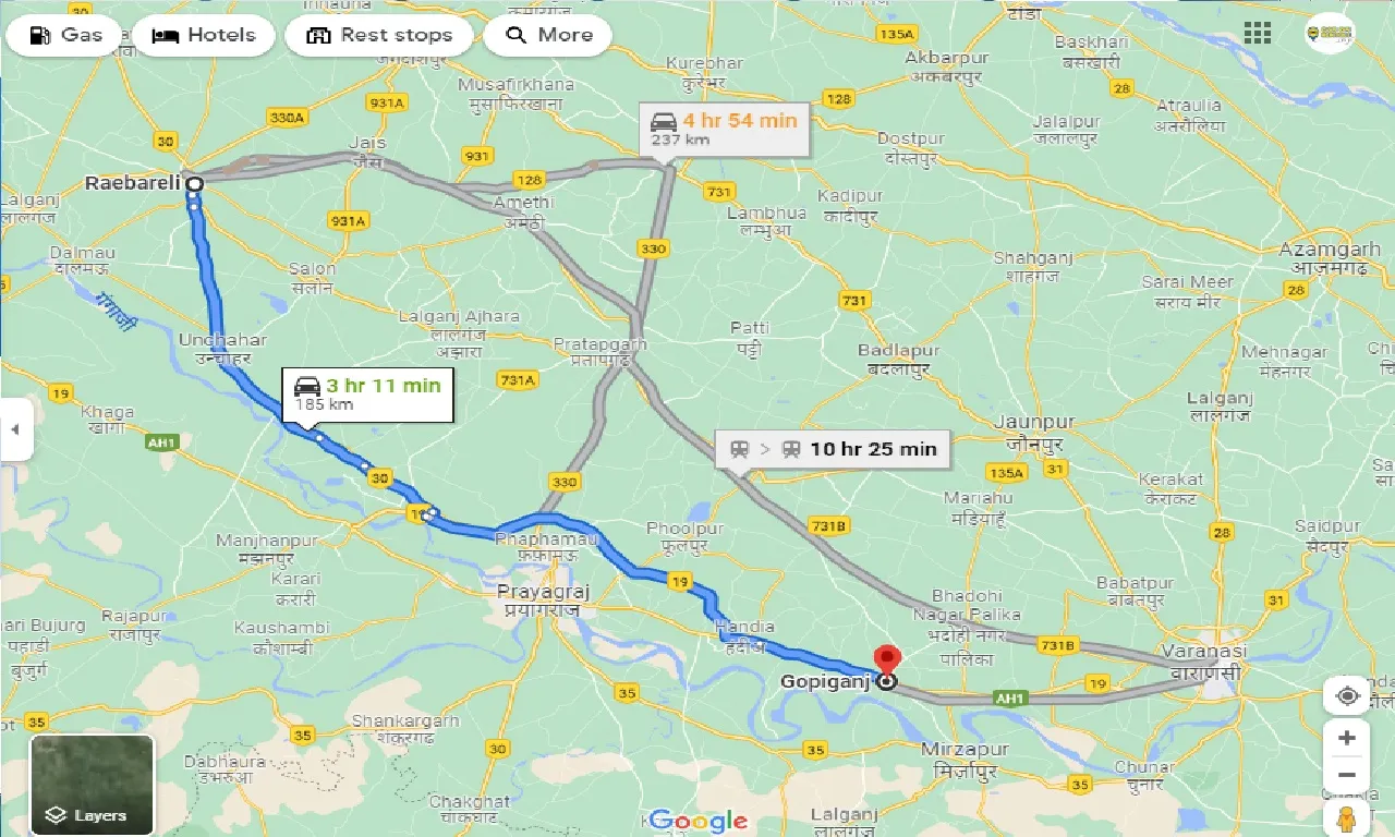 raebareli-to-gopiganj-taxi