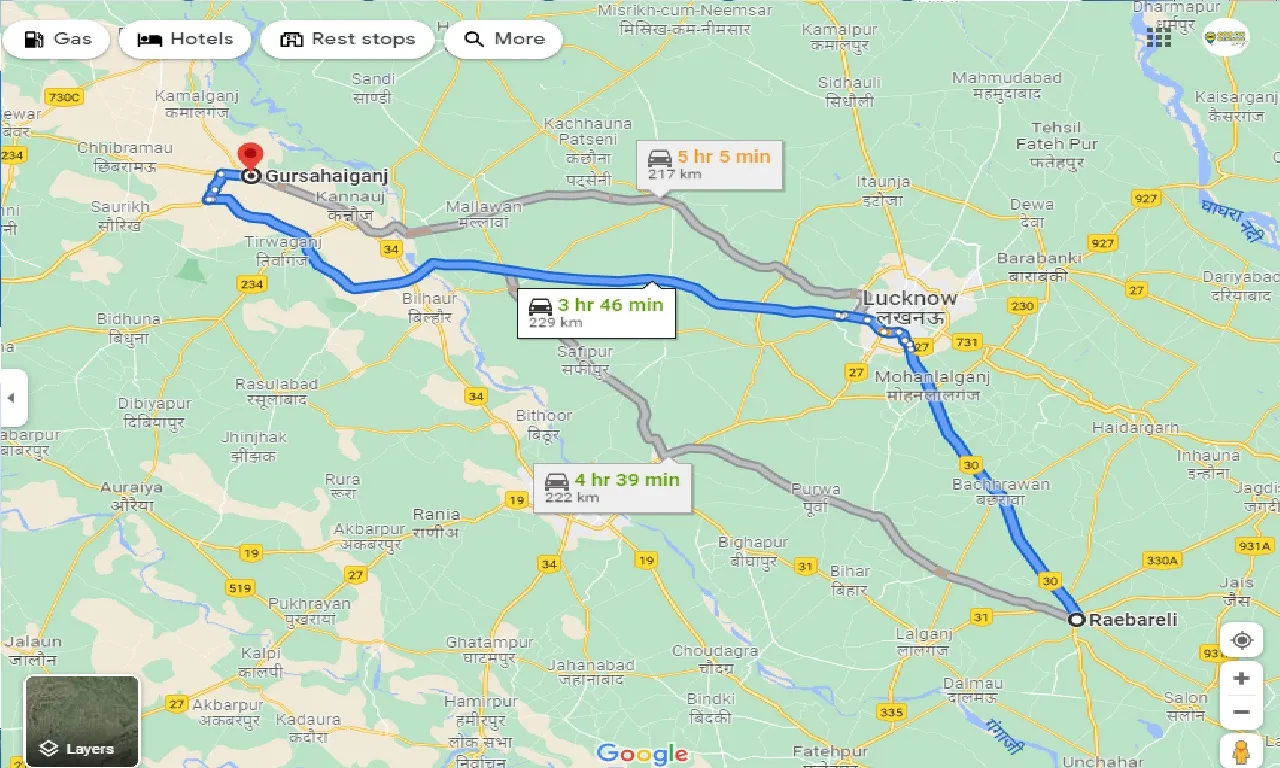 raebareli-to-gursahaiganj-one-way