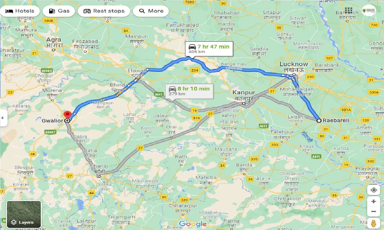 raebareli-to-gwalior-taxi