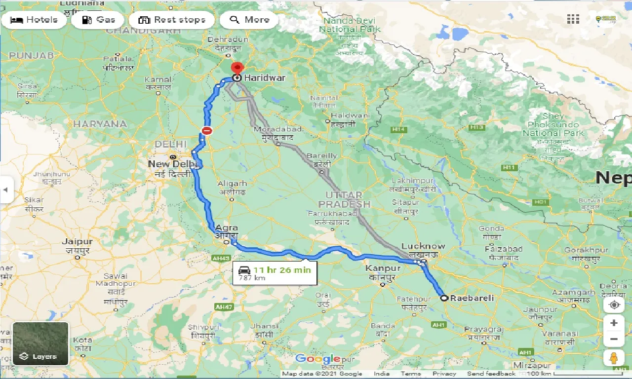 raebareli-to-haridwar-one-way