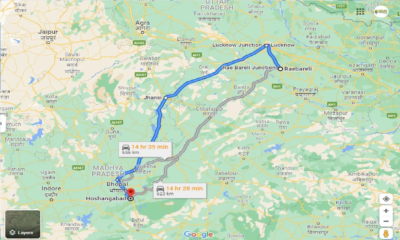 raebareli-to-hoshangabad-one-way