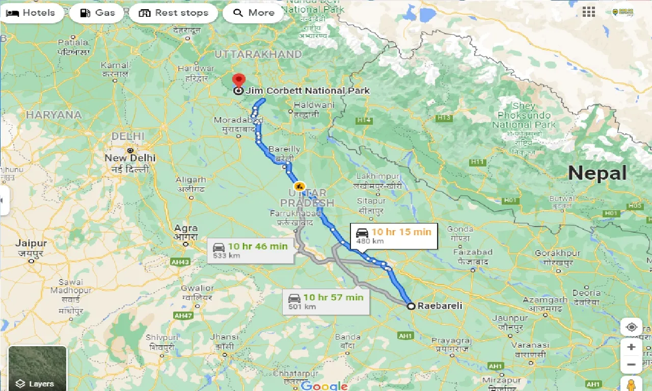raebareli-to-jim-corbett-national-park-one-way