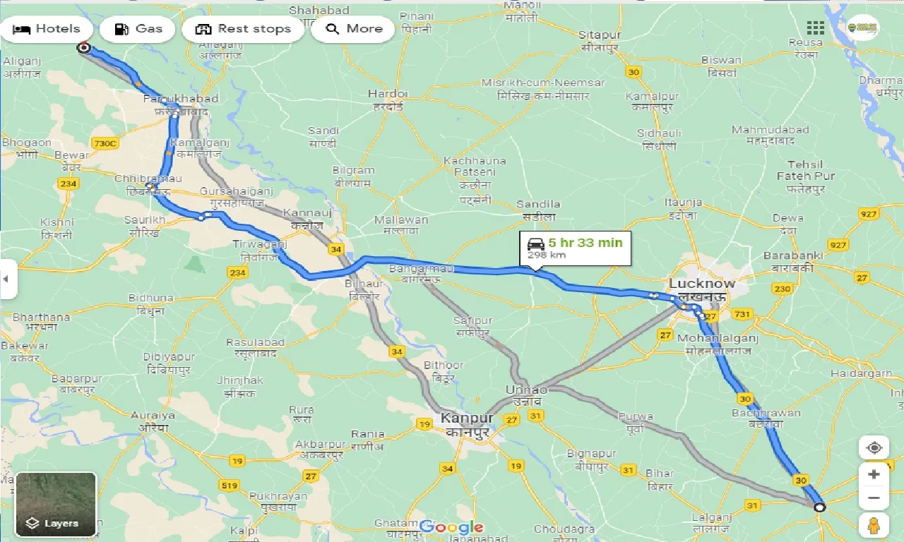 raebareli-to-kaimganj-one-way