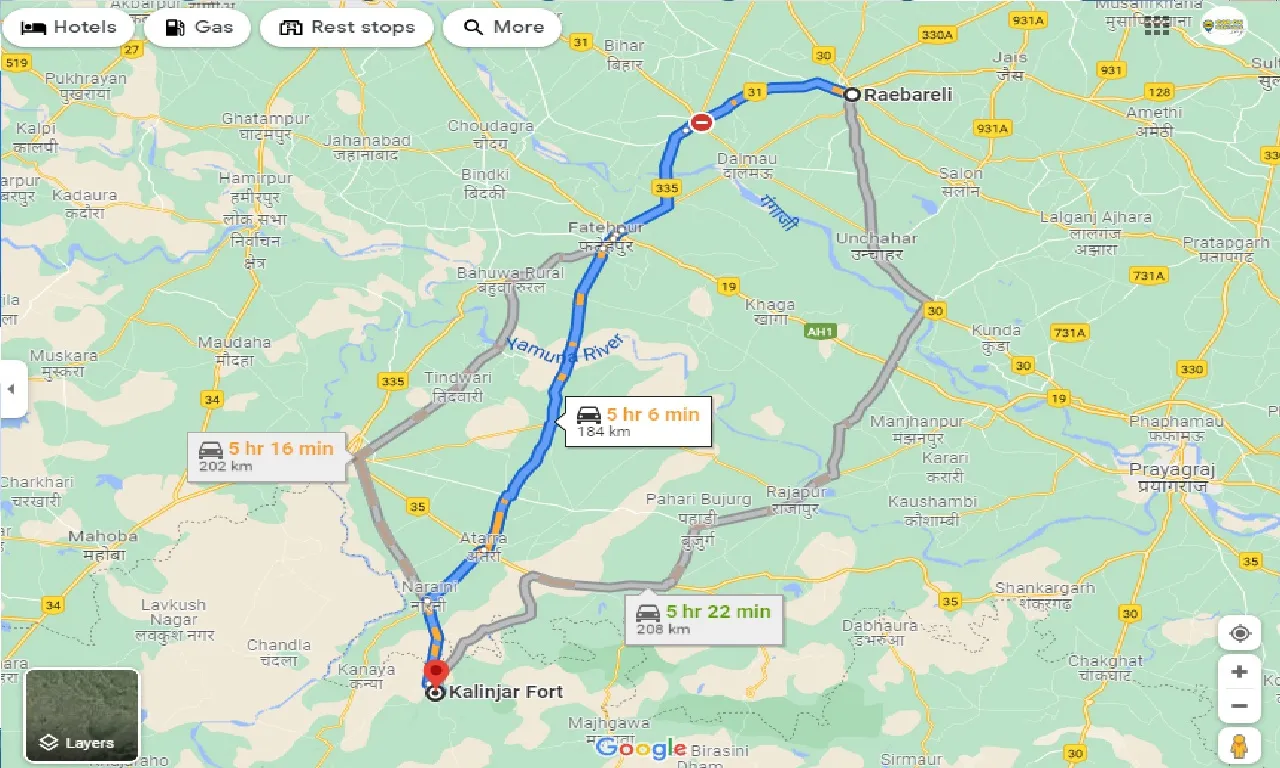 raebareli-to-kalinjar-taxi