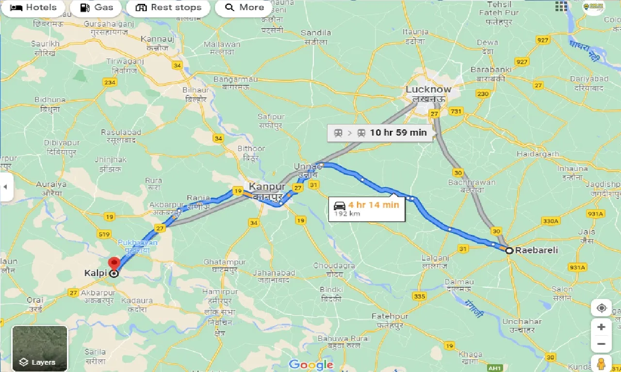 raebareli-to-kalpi-one-way
