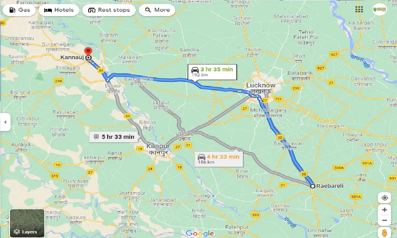 raebareli-to-kannauj-taxi