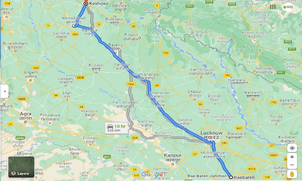 raebareli-to-kashipur-one-way