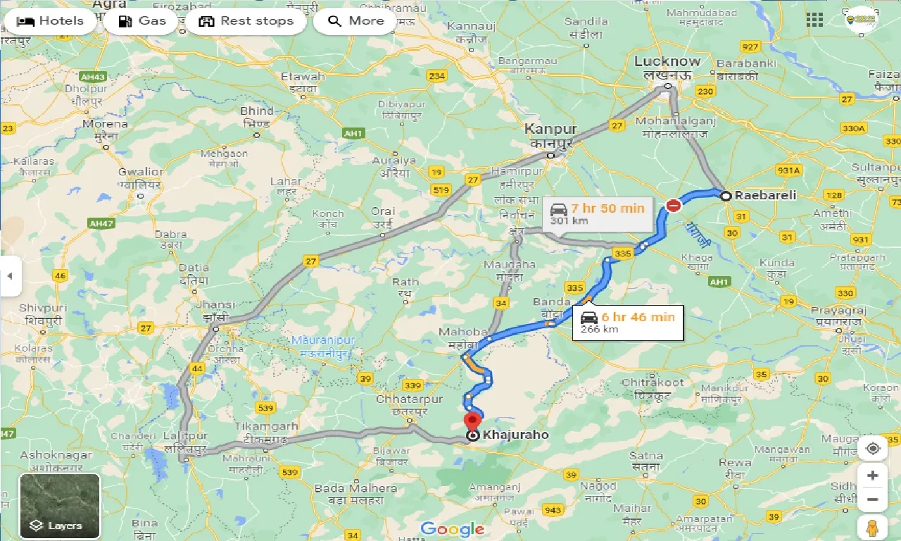 raebareli-to-khajuraho-taxi