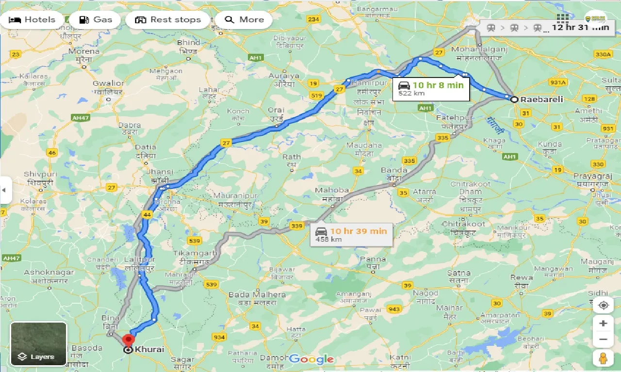 raebareli-to-khurai-one-way