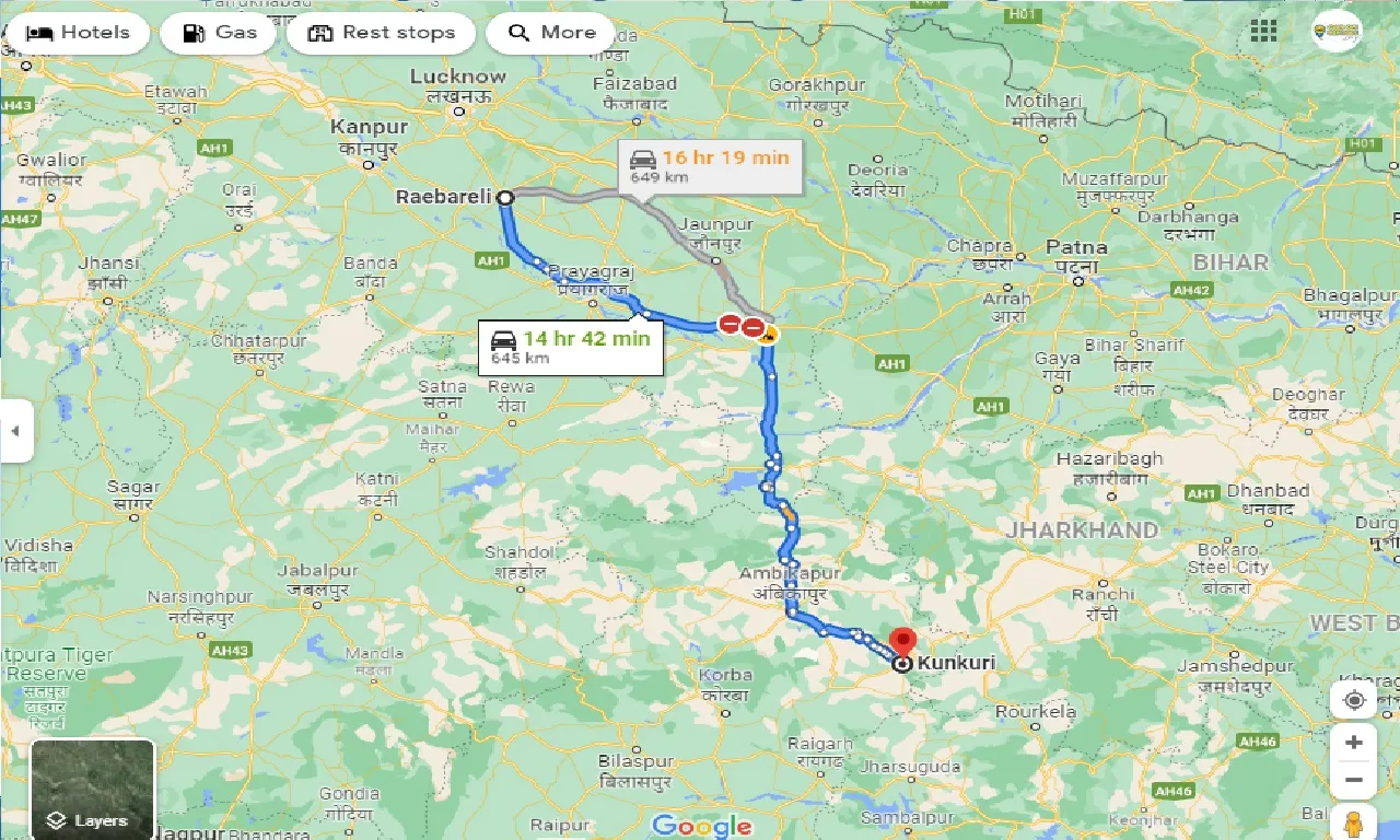 raebareli-to-kunkuri-taxi