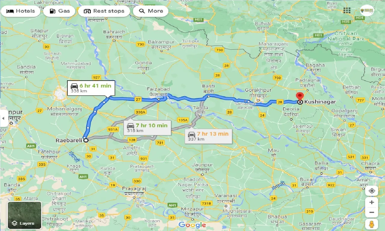 raebareli-to-kushinagar-taxi