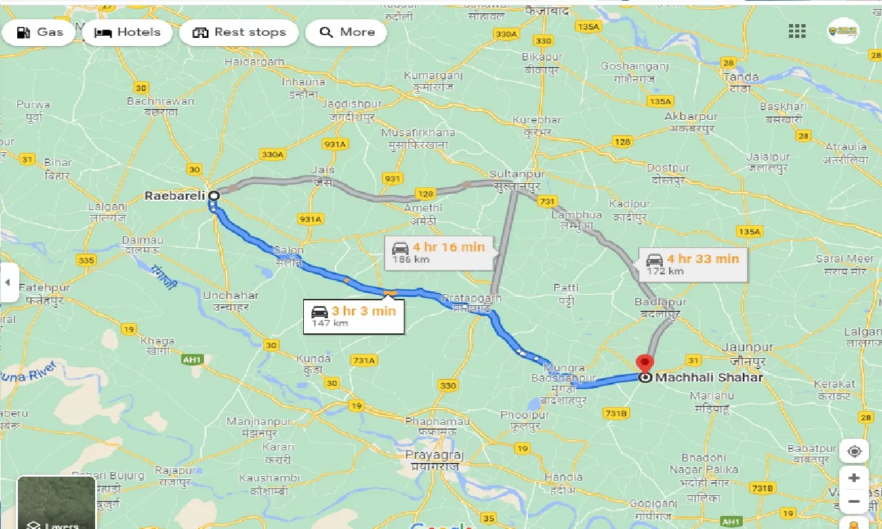 raebareli-to-machhali-shahar-one-way