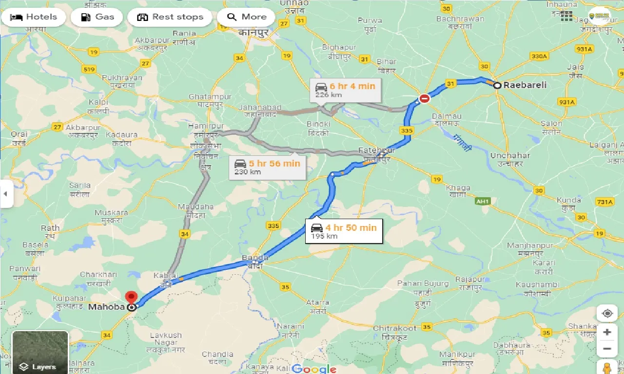 raebareli-to-mahoba-one-way