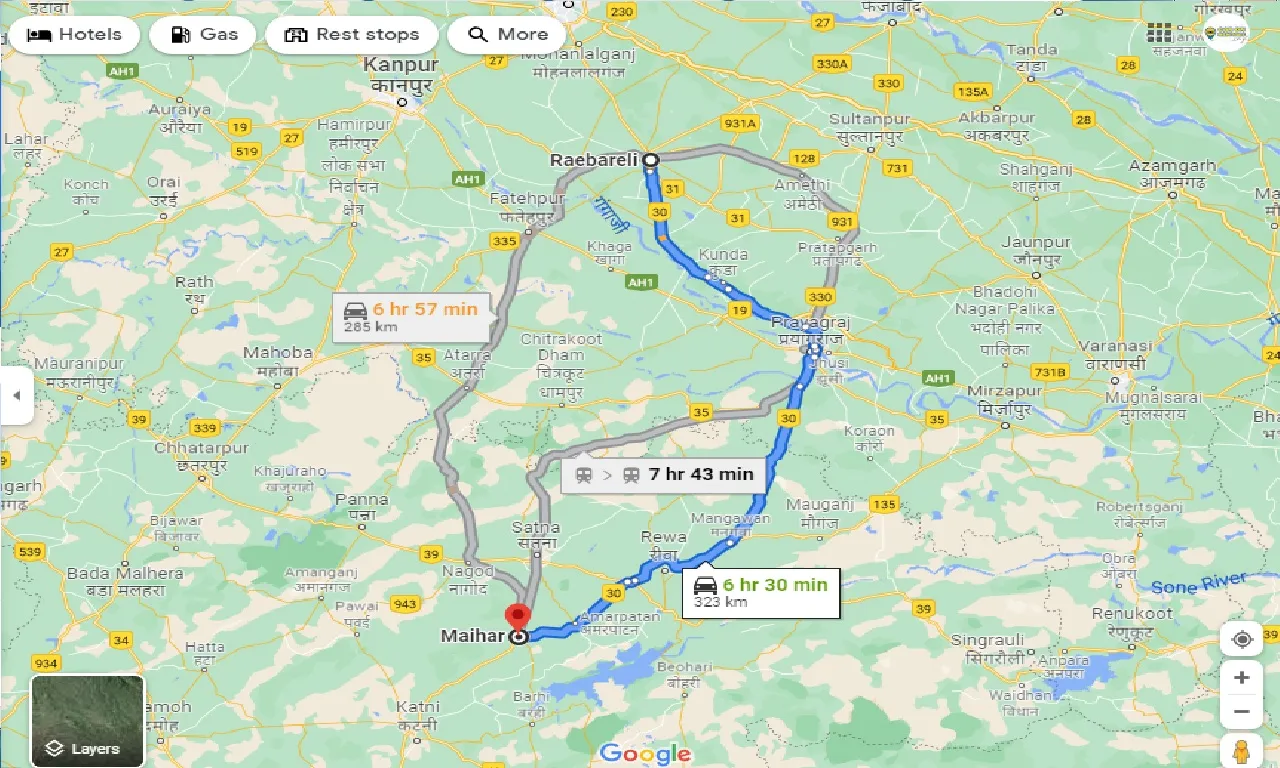 raebareli-to-maihar-taxi