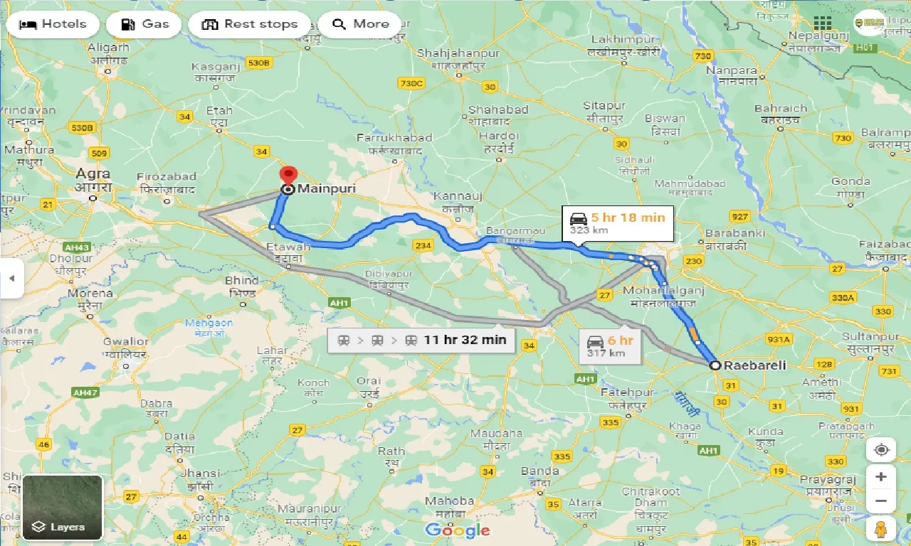 raebareli-to-mainpuri-taxi