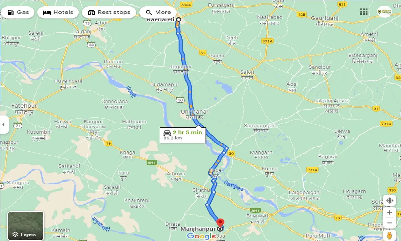 raebareli-to-manjhanpur-taxi