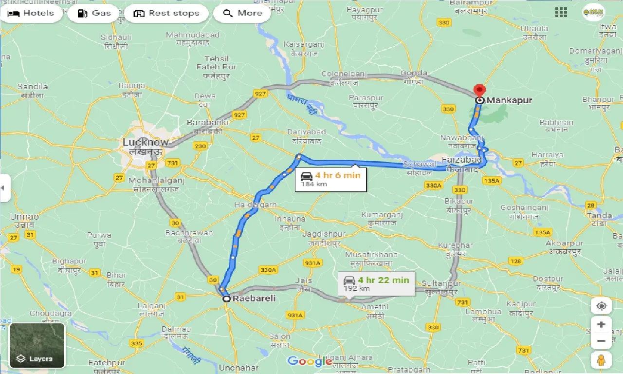 raebareli-to-mankapur-taxi