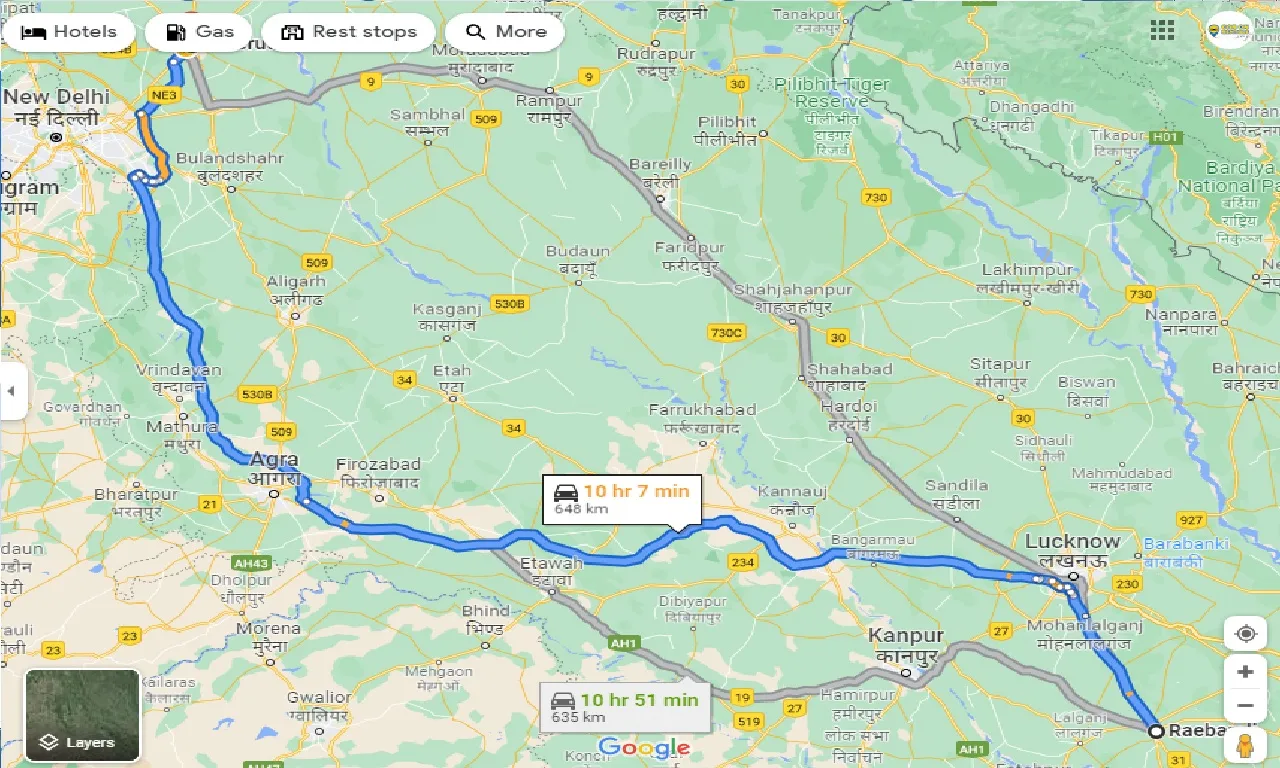 raebareli-to-meerut-taxi
