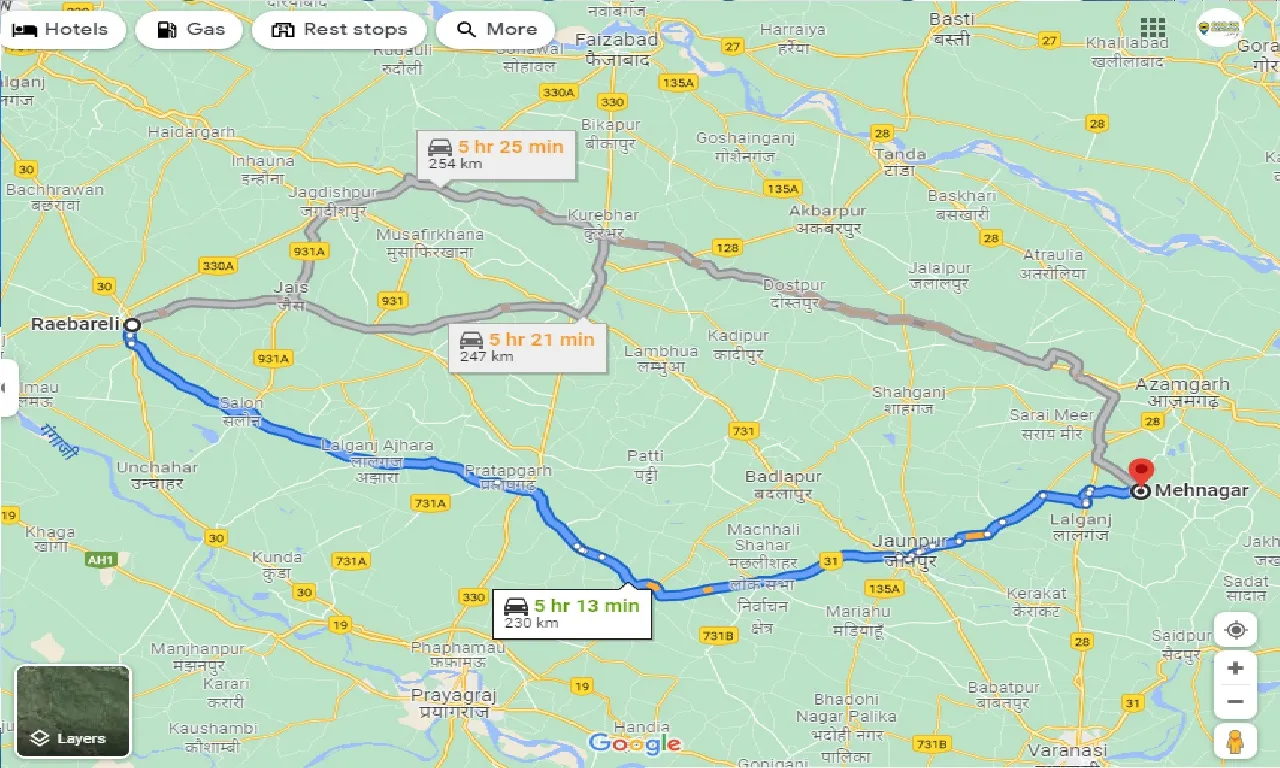 raebareli-to-mehnagar-taxi