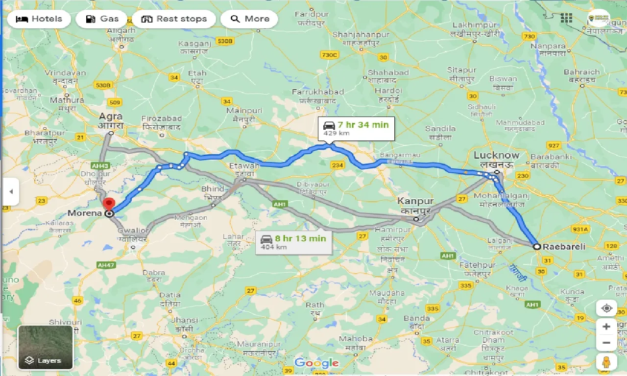 raebareli-to-morena-taxi
