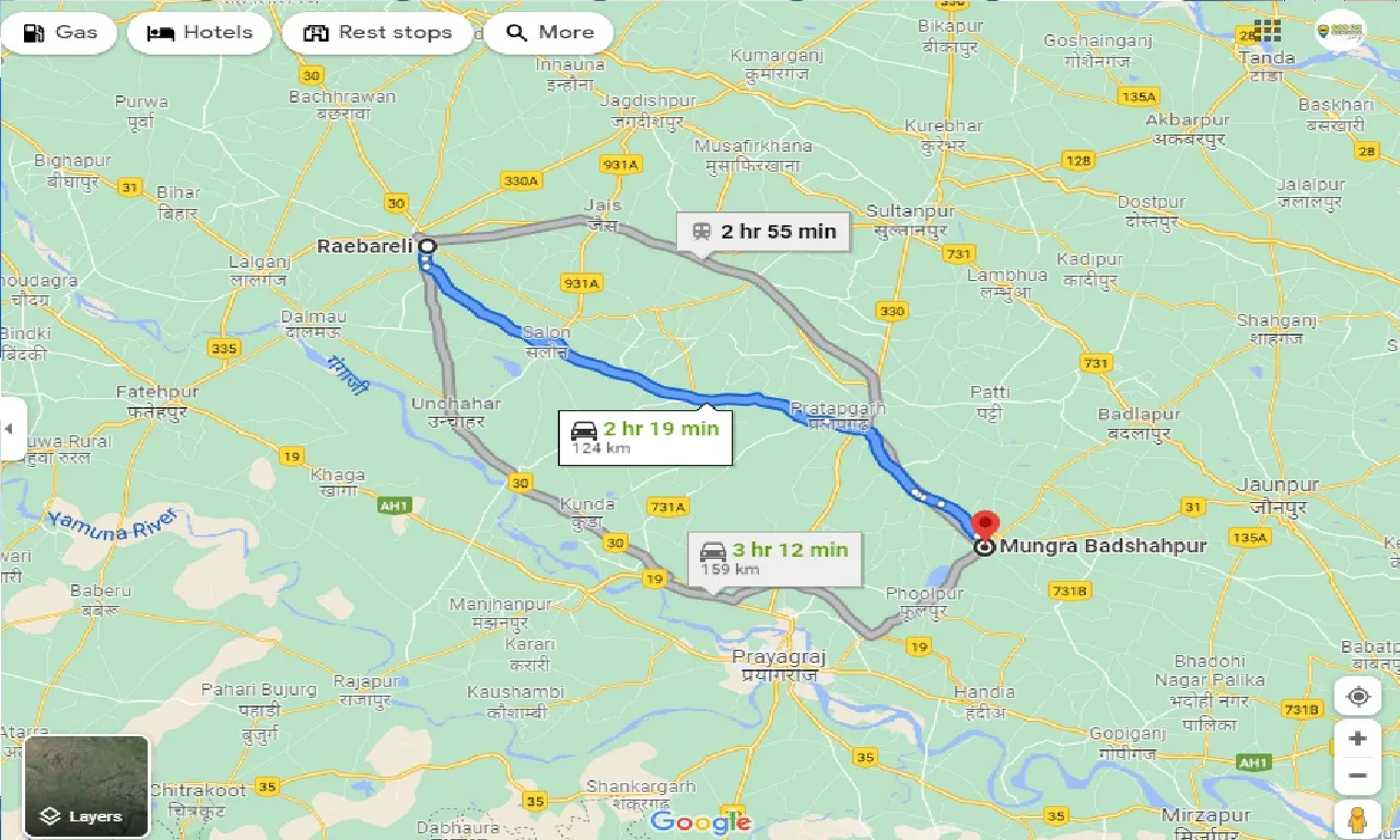 raebareli-to-mungra-badshahpur-one-way