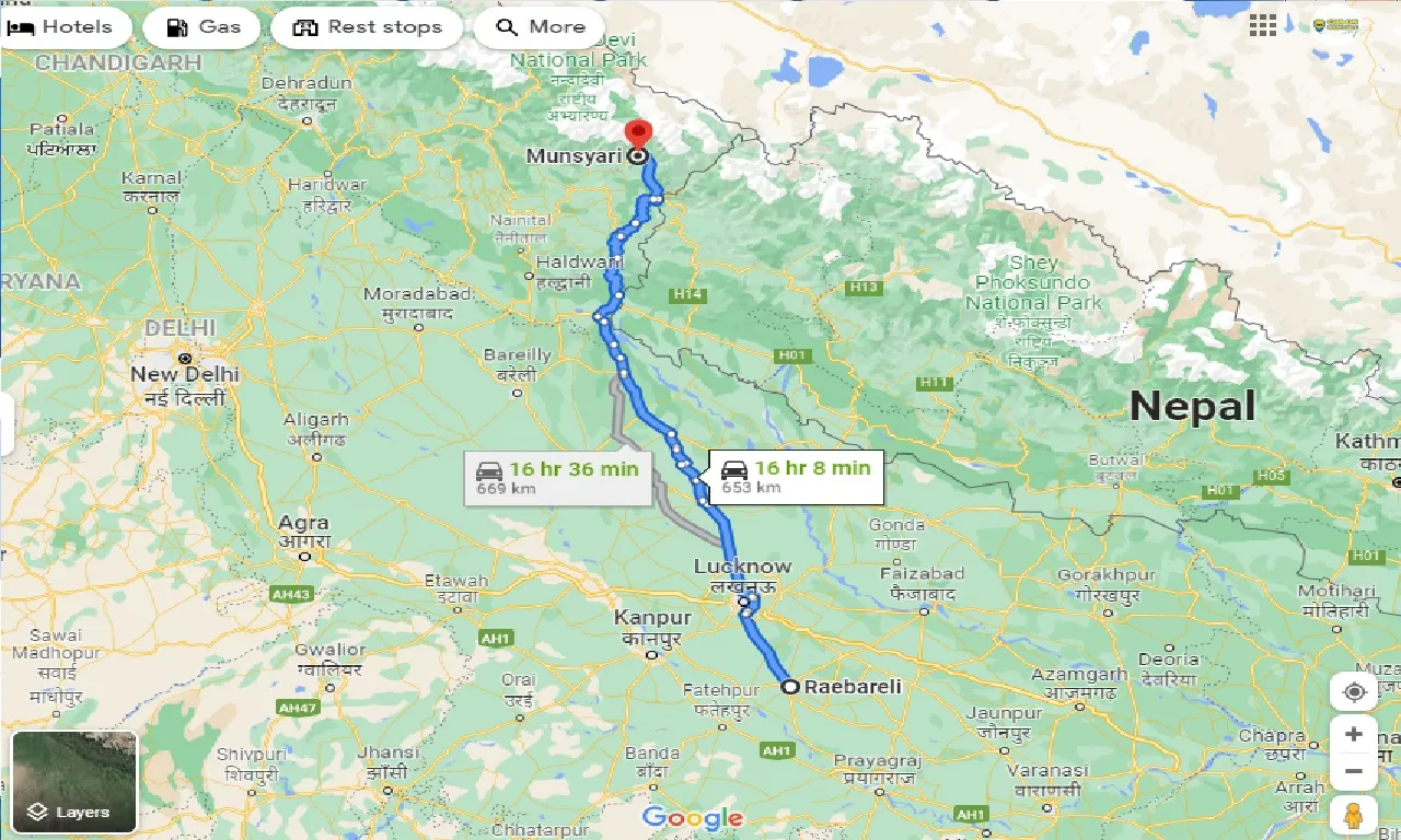 raebareli-to-munsyari-one-way