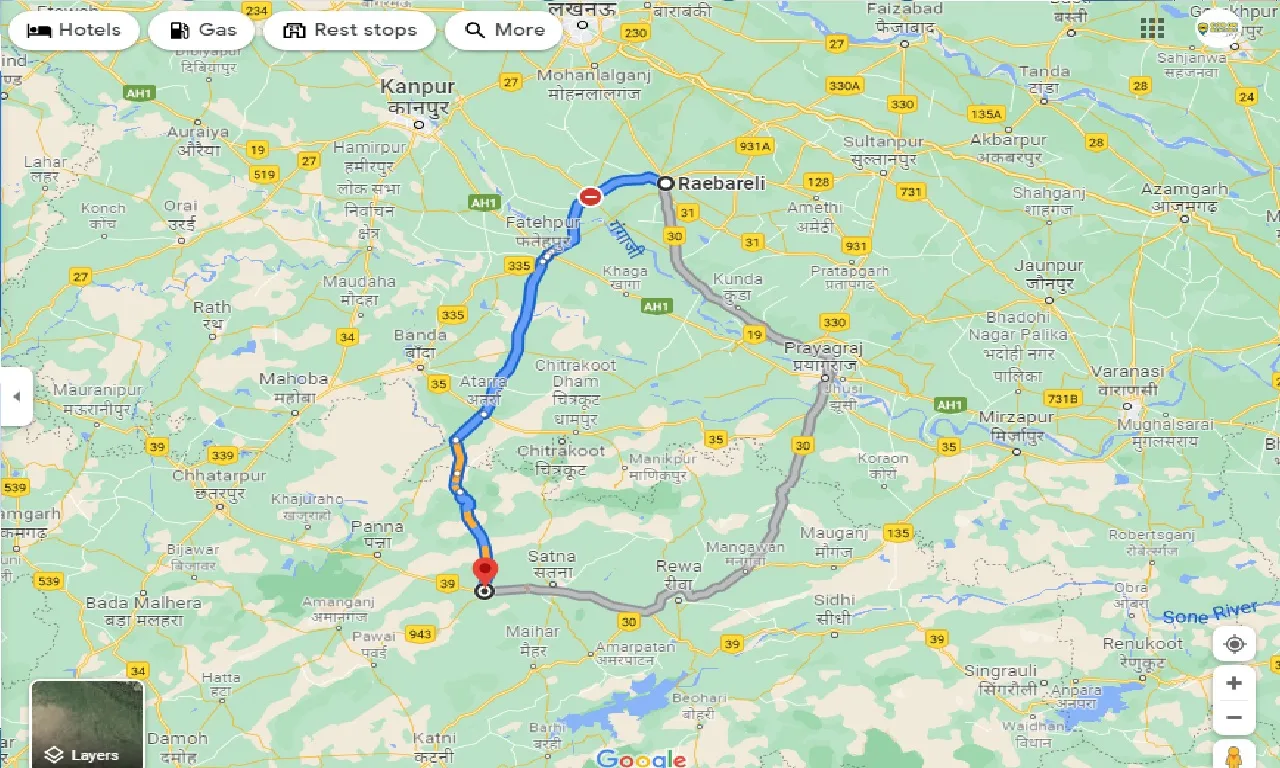 raebareli-to-nagod-one-way