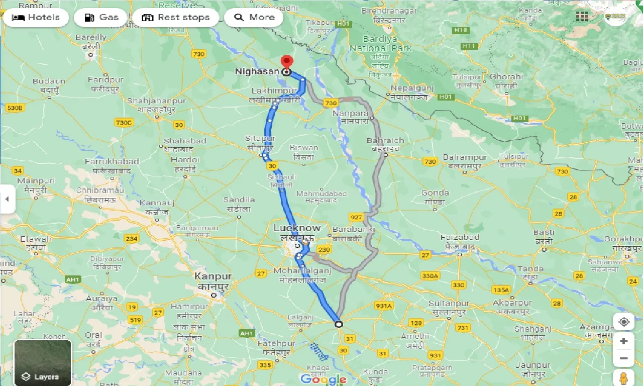 raebareli-to-nighasan-one-way