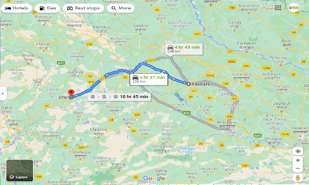 raebareli-to-orai-taxi