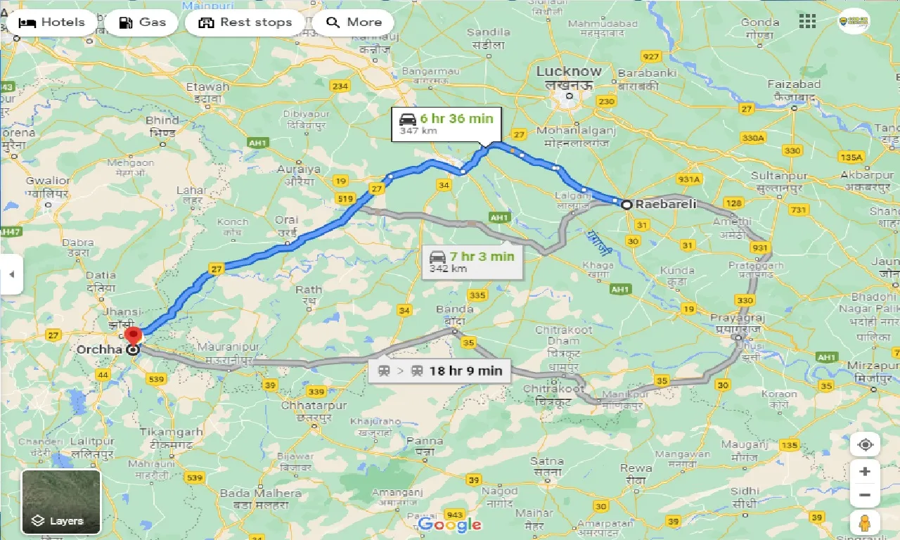 raebareli-to-orchha-taxi
