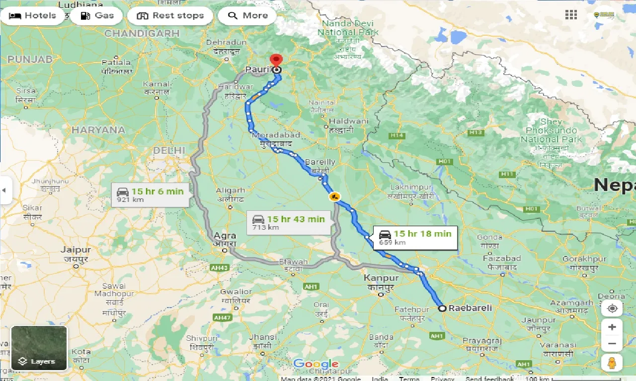 raebareli-to-pauri-taxi