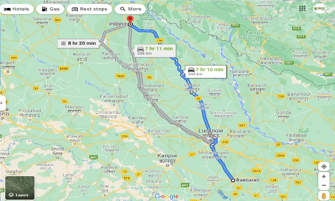 raebareli-to-pilibhit-one-way