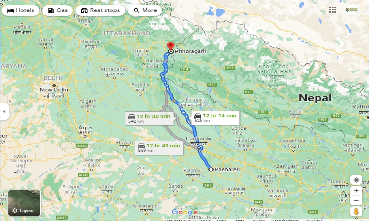 raebareli-to-pithoragarh-taxi