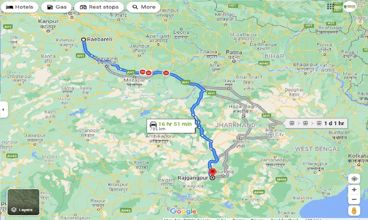 raebareli-to-rajgangpur-one-way