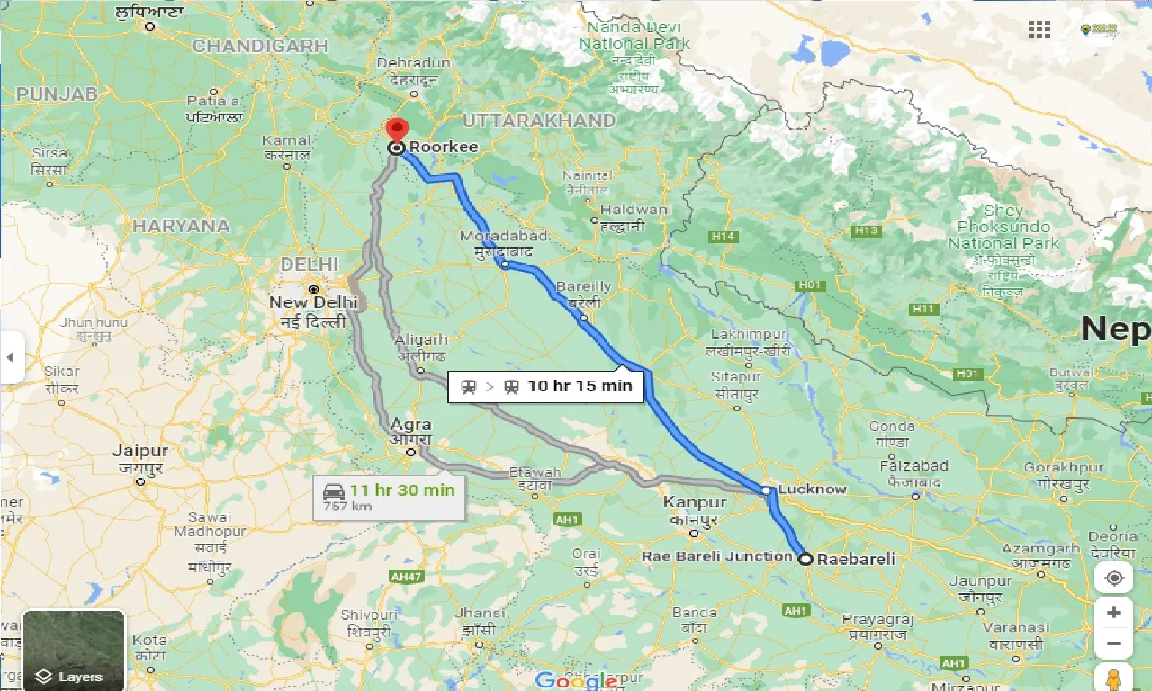 raebareli-to-roorkee-one-way