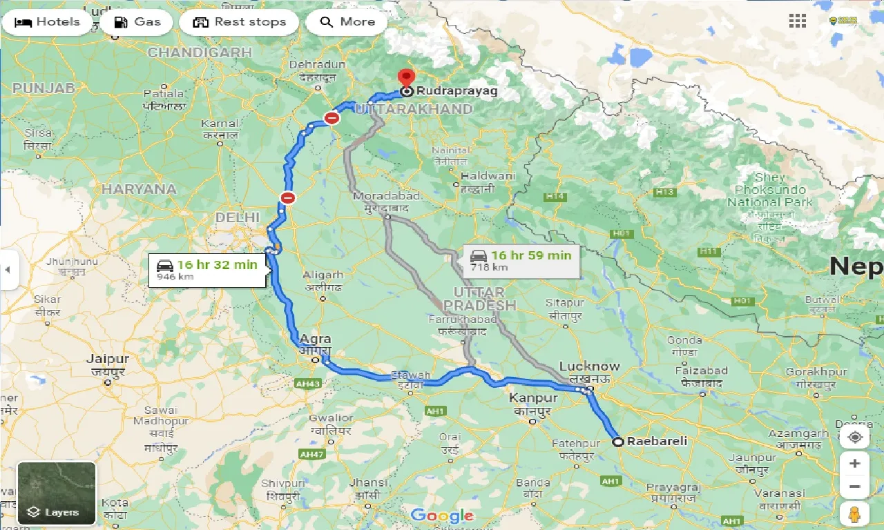 raebareli-to-rudraprayag-one-way