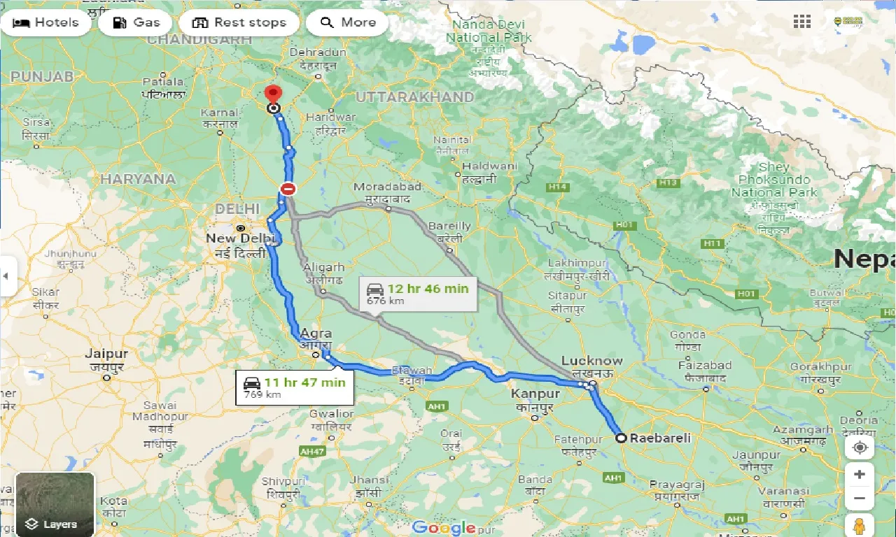 raebareli-to-saharanpur-one-way