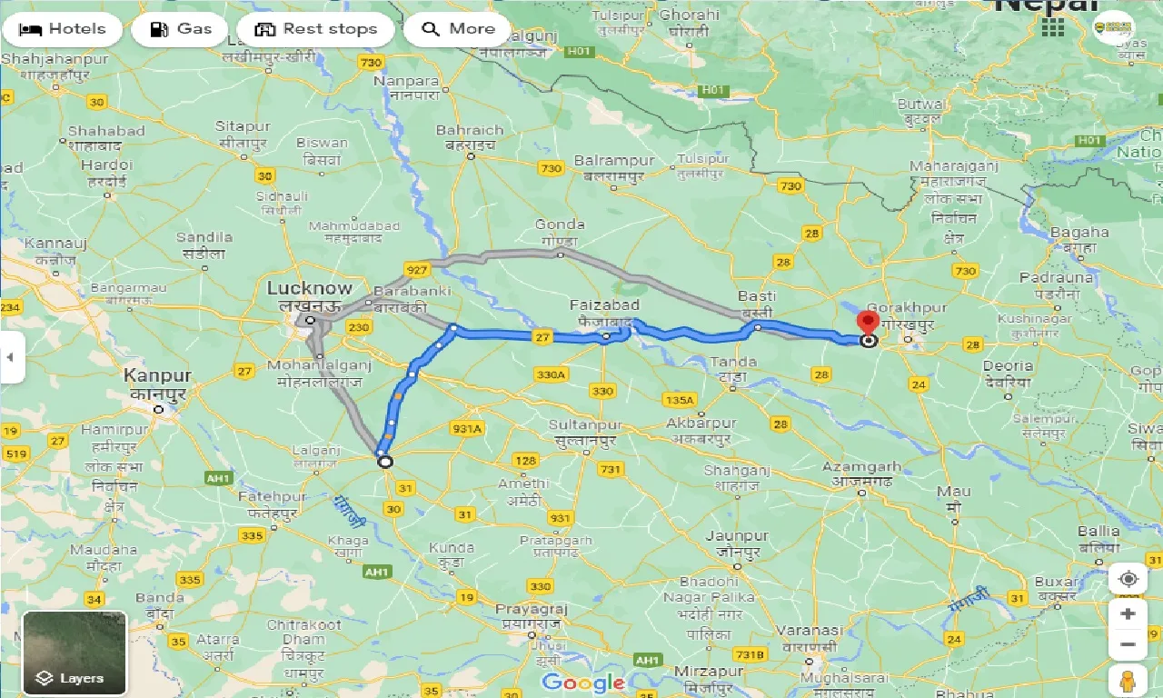 raebareli-to-sahjanwa-one-way