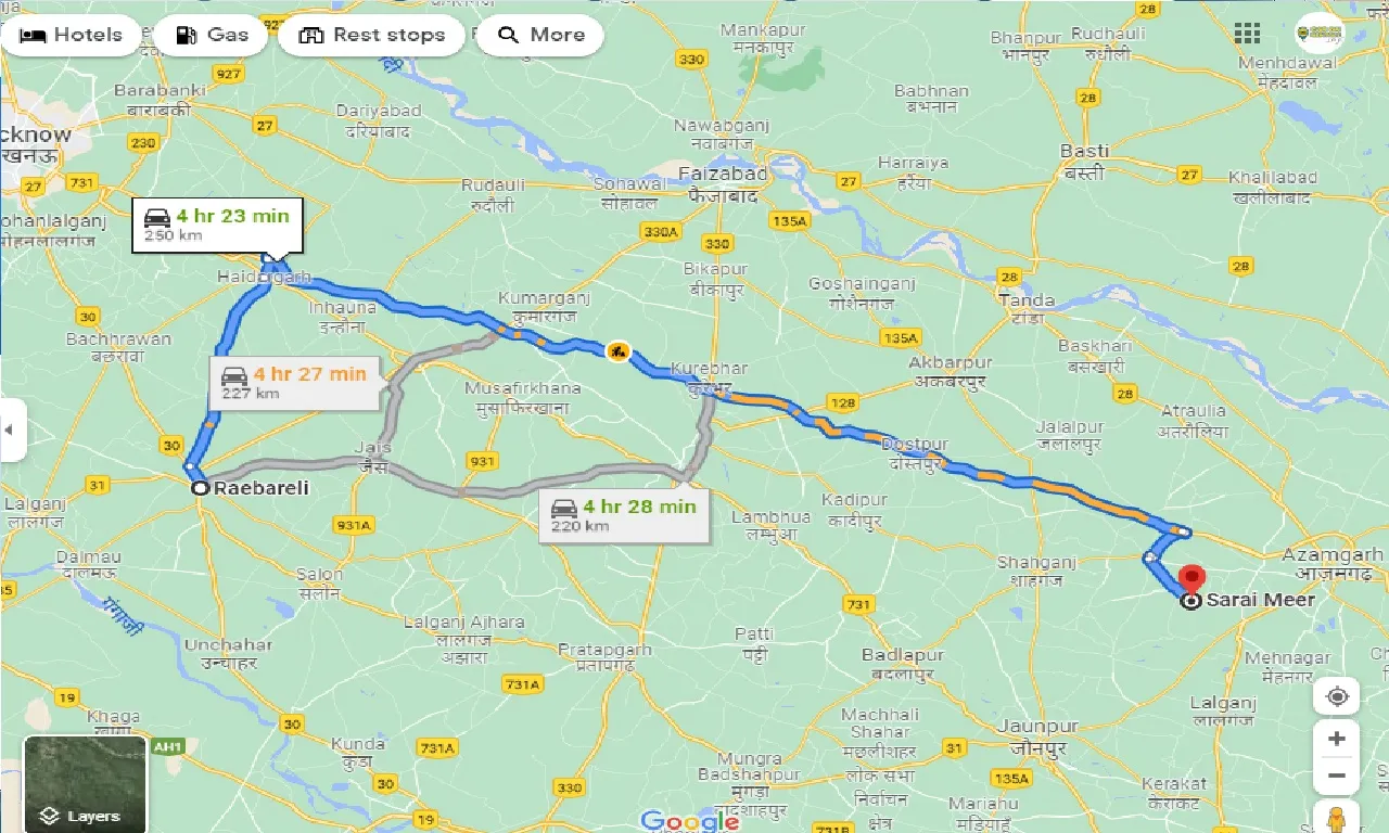 raebareli-to-sarai-meer-one-way