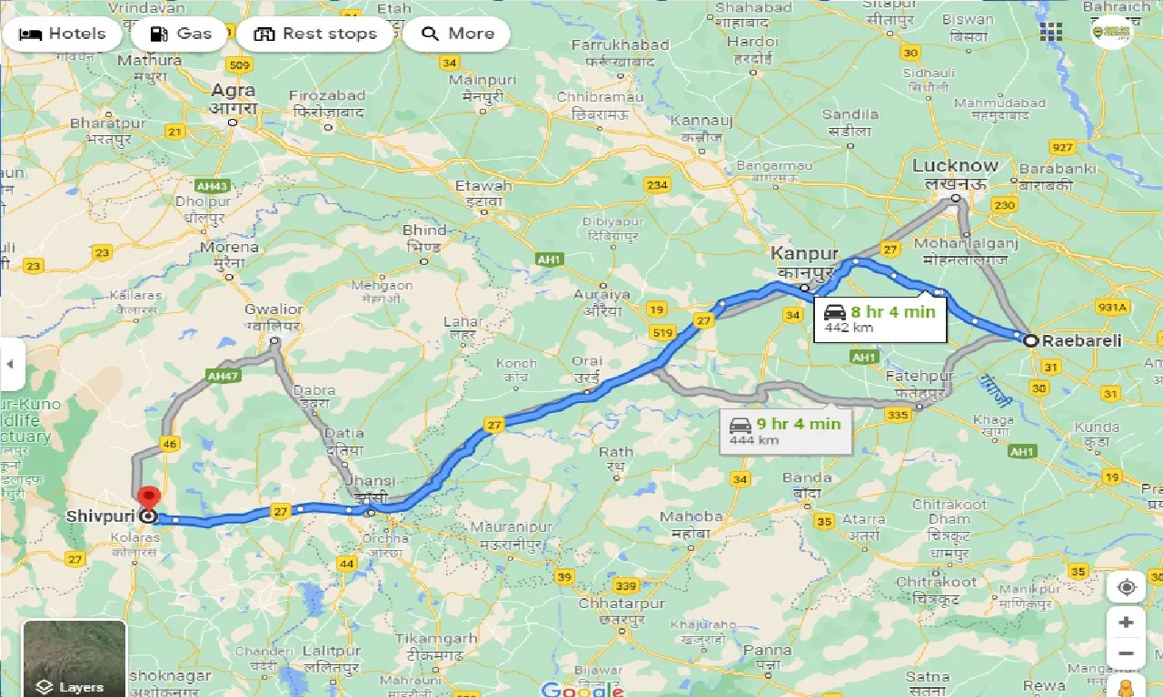 raebareli-to-shivpuri-one-way
